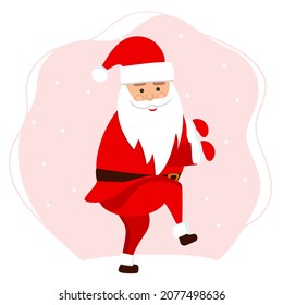 Ilustración vectorial de un lindo Santa Claus, aislado. Estilo plano.