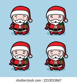 vector illustration of cute santa claus emoji