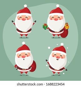 vector illustration of cute Santa mascot or character