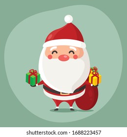 vector illustration of cute Santa mascot or character