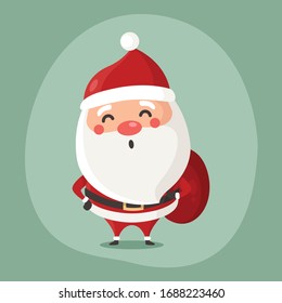 vector illustration of cute Santa mascot or character