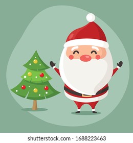 vector illustration of cute Santa mascot or character