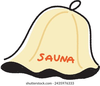 
Vector illustration of cute sauna hat