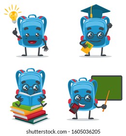 vector illustration of cute school bag in education