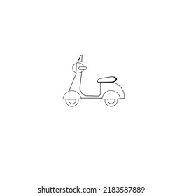 Vector illustration of cute scooter for children colouring pictures