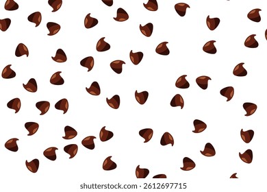 Vector illustration cute seamless pattern, background with chocolate chip cookie. Freshly baked choco cookie icon. Food pattern