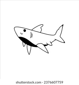 vector illustration of cute shark