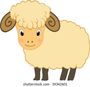 vector illustration of cute sheep