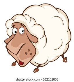 Vector Illustration of a Cute Sheep. Cartoon Character