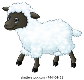 Vector illustration of Cute sheep cartoon