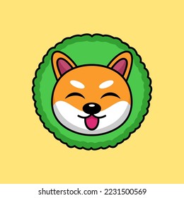 Vector illustration of cute shiba dog animal premium