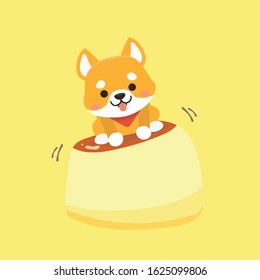 Vector illustration of cute Shiba Inu dog. 
