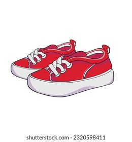 vector illustration of cute shoes in red