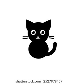 Ilustração vetorial de gato de silhueta bonito