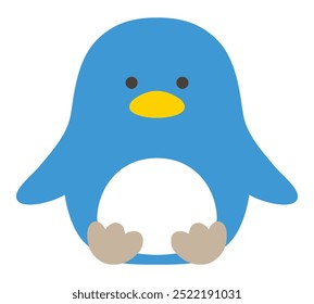 Vector illustration of a cute sitting penguin