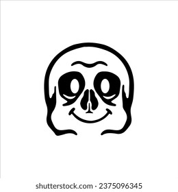 vector illustration of a cute skull face