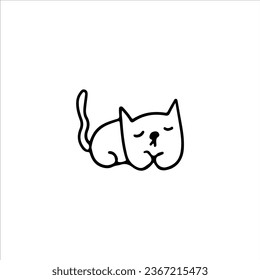 vector illustration of a cute sleeping cat