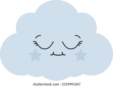 Ilustración vectorial de una linda nube de sueño, sello o vectores de iconos