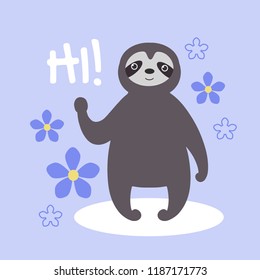 Vector illustration of cute Sloth