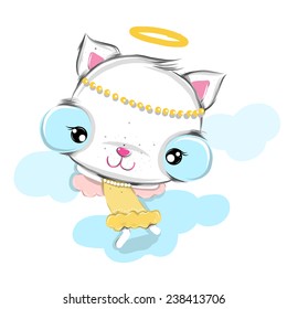 vector illustration of cute smar-tcat  cartoon drawing style
