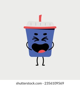 Vector illustration of cute smile cup