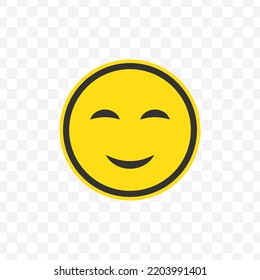 Vector Illustration Of Cute Smile Emoticons. Colored Icons For Website Design .Simple Design On Transparent Background (PNG).