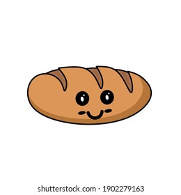 ilustración vectorial de la caricatura graciosa panadería personajes de comida sobre fondo blanco