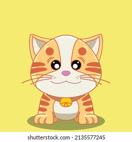 ilustración vectorial de un lindo gatito sonriente