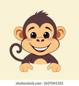vector illustration cute smiling monkey