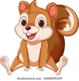 Vector illustration of a cute, smiling squirrel