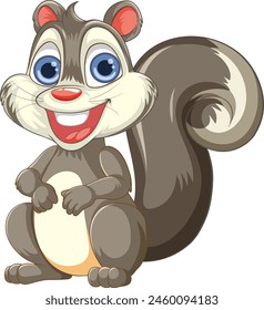Vector illustration of a cute, smiling squirrel