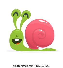 Vector illustration of cute snail cartoon