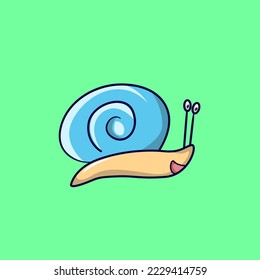 Vector illustration of cute snail with cartoon style