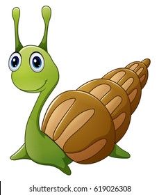 vector illustration of Cute snail cartoon