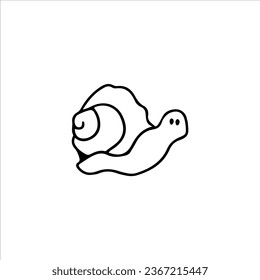 vector illustration of cute snail doodle