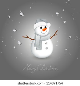 Vector Illustration of a Cute Snowman