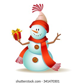 Vektorgrafik eines Cute-Schneemanns
