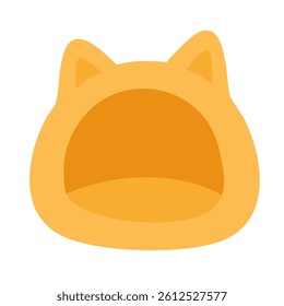 Vector illustration of a cute soft cat bed with rounded shape and small pointed ears.