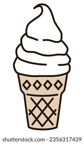 Vector illustration of cute soft serve ice cream icon