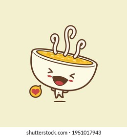 vector illustration of cute soup character