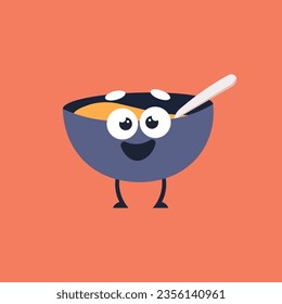 Vector illustration of cute soup plate