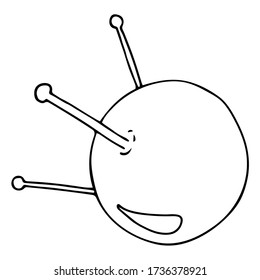 Ilustración vectorial. Satélite espacial pequeño aislado en blanco. Clíparte del doodle dibujado a mano. Espacio moderno y temática astronómica. Ideal para carteles, pancartas, tarjetas.