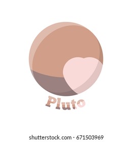 vector illustration of cute space sticker with the planet pluto. Design great for patch, badge, print or pin
