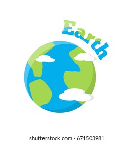 vector illustration of cute space sticker with the planet earth. Design great for patch, badge, print or pin