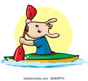 Vector illustration, cute sportive puppy participate in the competition, card concept.