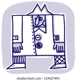 Vector illustration with cute square man