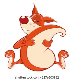 Vector Illustration of a Cute Squirrel. Cartoon Character