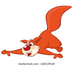 Vector Illustration of a Cute Squirrel. Cartoon Character