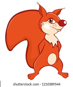 Vector Illustration of a Cute Squirrel. Cartoon Character