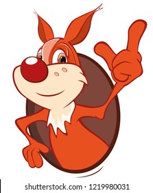 Vector Illustration of a Cute Squirrel. Cartoon Character